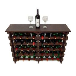 Adega Vinho Madeira 40 Garrafas Tipo Mesa Cor Imbuia C08 Cevey Adegas e Artesanatos - 1