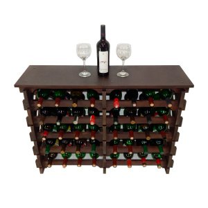 Adega Vinho Madeira 40 Garrafas Tipo Mesa Cor Imbuia C08 Cevey Adegas e Artesanatos