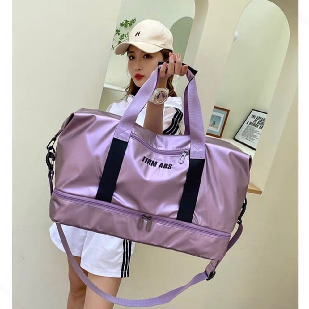 Bolsa Feminina Grande Capacidade Academia Mala Impermeável:roxo - 2