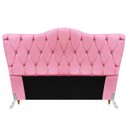 Ver imagem 1 de Cabeceira Solteiro Cama Box Quarto Estofada Barcelona 90cm:suede Rosa