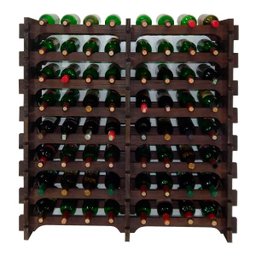 Adega Vinho Madeira 64 Garrafas Cor Imbuia C08 Cevey Adegas e Artesanatos - 1