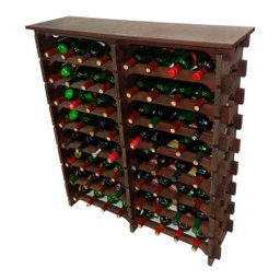 Adega Vinho Madeira 64 Garrafas Tipo Mesa Cor Imbuia C08 Cevey Adegas e Artesanatos - 2