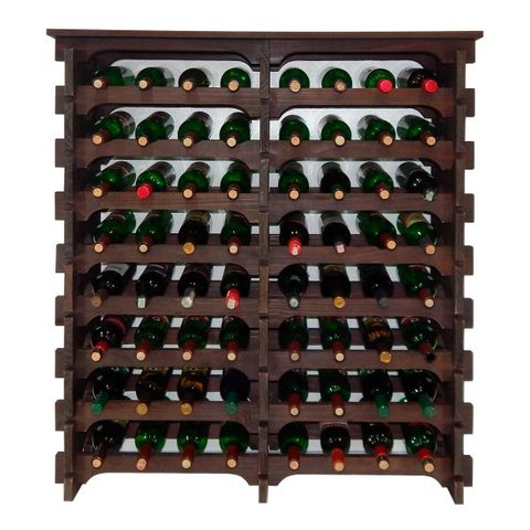 Adega Vinho Madeira 64 Garrafas Tipo Mesa Cor Imbuia C08 Cevey Adegas e Artesanatos