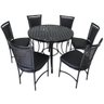 6 Cadeiras JK e Mesa com Tampo Ripado em Alumínio para Área, Jardim e Piscina - Vinho Dark - 1