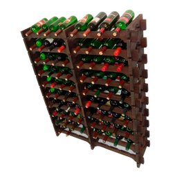 Adega Vinho Madeira 80 Garrafas Cor Imbuia C08 Cevey Adegas e Artesanatos - 3