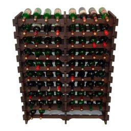 Adega Vinho Madeira 80 Garrafas Cor Imbuia C08 Cevey Adegas e Artesanatos - 2