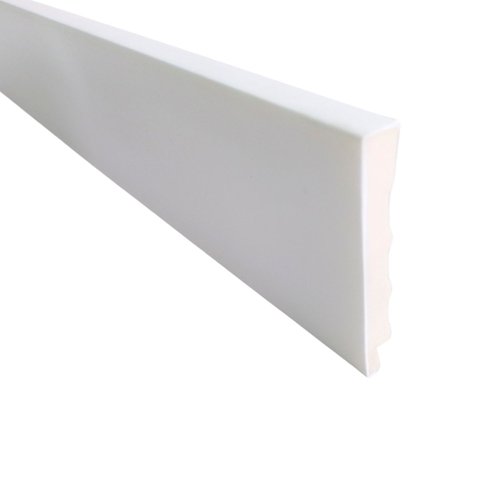 Rodapé Poliestireno 7cm Liso Branco - 2,4 Metros