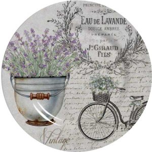 Jogo Prato Sobremesa 6 Peças Decorado Alleanza Lavanda