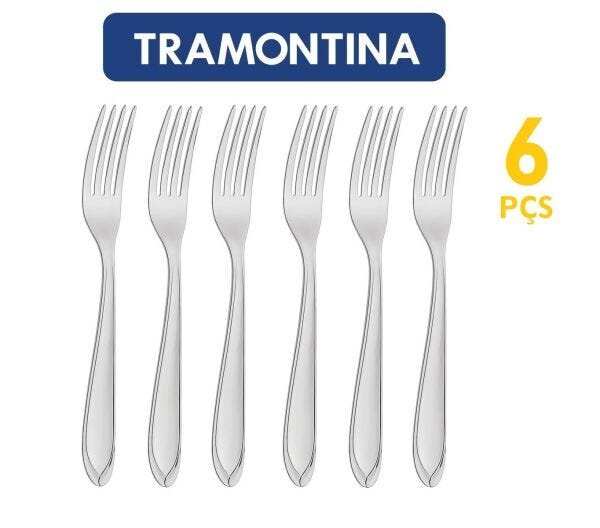 Conjunto 6 Garfos de Mesa Tramontina Laguna em Aço Inox