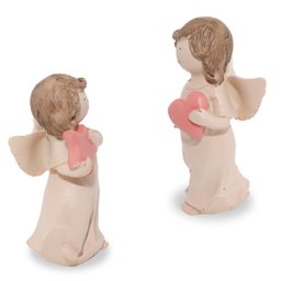 Conjunto Anjos De Resina Pequeno 10cm Coração Estrela - 3