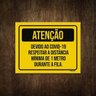 Placa Atenção Respeitar a Distância Mínima de 1 Metro 27x35 - 1