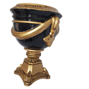 Ver imagem 4 de Vaso Decorativo Cerâmica Preto + Alto Relevo + Base em Ouro Velho