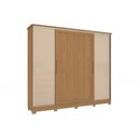 Ver imagem 1 de Guarda Roupa Casal 4 Portas de Correr e 4 Gavetas C/ Pés Cb03n565 Canela/macadamia - Kappesberg