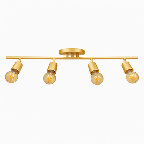 Spot Trilho Koppla Aluminio Teto e27 4 Luzes Lumini Lab - Dourado Champanhe