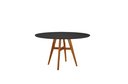 Ver imagem 1 de Mesa de Jantar Atenas Madeira Maciça 110cm Tampo Redondo Vidro Móveis Minas Preto
