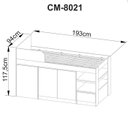 Ver imagem 4 de Cama Infantil Multifuncional Com Escrivaninha CM8021 Amendoa Tecno Mobili