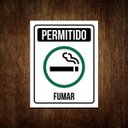Ver imagem 1 de Placa Permitido Fumar Área Fumantes - de Sinalização 36x46