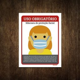 Placa Atenção Uso Obrigatório Máscara Proteção Facial 27x35 - 1