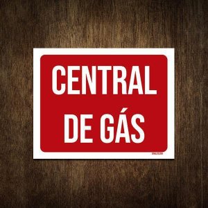 Placa De Sinalização - Cuidado Central De Gás 27X35