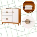 Ver imagem 4 de Comoda Sapateira Ipe 4 Gaveira Quartos Cinamomo com Branco - Albatroz