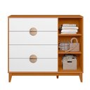 Ver imagem 3 de Comoda Sapateira Ipe 4 Gaveira Quartos Cinamomo com Branco - Albatroz