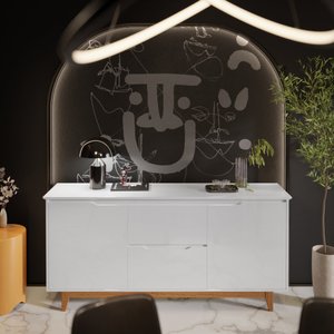 Buffet Flow 2 Portas Branco - Ej Moveis