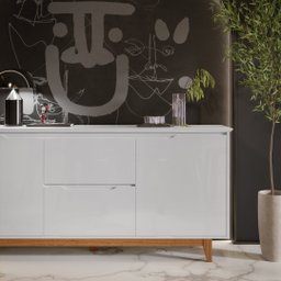 Buffet Flow 2 Portas Branco - Ej Moveis - 2