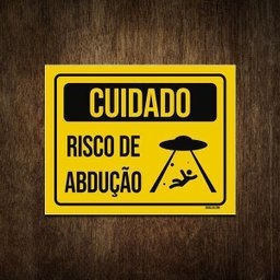 Placa Decorativa - Alien Alienígena Risco de Abdução 27x35 - 1