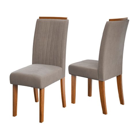 Conjunto de 2 Cadeiras Estofada Sala de Jantar Grécia Dobuê