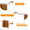 Ver imagem 4 de Mesa Sala de Jantar Olimpia 120cm Em MDF e Vidro Com Canto Copo