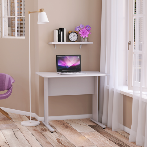 Mesa Auxiliar para Escritório MX90 Maxxi Móveis 92cm Pandin Cinza