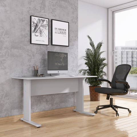 Escrivaninha Mesa Escritório Secretária Mx120 Maxxi 120cm Cinza