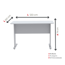 Ver imagem 3 de Escrivaninha Mesa Escritório Secretária MX120 Maxxi 120cm Cinza