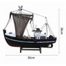 Barco Pesqueiro Decorativo 30 Cm - em Madeira Azul Escuro 30 X 26 Cm - 2