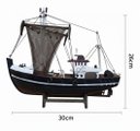 Ver imagem 2 de Barco Pesqueiro Decorativo 30 Cm - em Madeira Azul Escuro 30 X 26 Cm