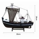 Ver imagem 2 de Barco Pesqueiro Decorativo 30 Cm - em Madeira Azul Escuro 30 X 26 Cm
