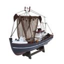 Ver imagem 3 de Barco Pesqueiro Decorativo 30 Cm - em Madeira Azul Escuro 30 X 26 Cm