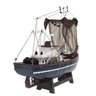 Barco Pesqueiro Decorativo 30 Cm - em Madeira Azul Escuro 30 X 26 Cm - 4