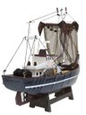 Ver imagem 4 de Barco Pesqueiro Decorativo 30 Cm - em Madeira Azul Escuro 30 X 26 Cm