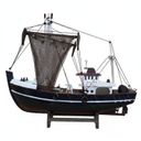 Ver imagem 1 de Barco Pesqueiro Decorativo 30 Cm - em Madeira Azul Escuro 30 X 26 Cm
