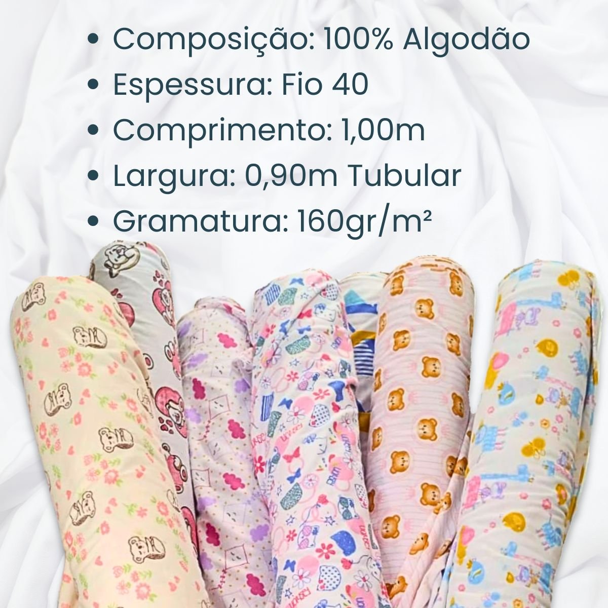 Tecido Malha de Algodão Meia Malha Tubular Estampada 100% Algodão 0,90x1,20m:pipa - 2