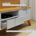 Ver imagem 4 de Conjunto Painel Lyon + Rack Viena 227cm MDF com LED Naturalle e Off White