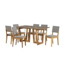 Ver imagem 2 de Conjunto Sala de Jantar Dora em Madeira Maciça 6 Cadeiras Boucle Cinza