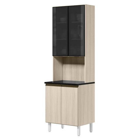 Paneleiro 4 Portas MDF Vidro 70x221 cm Kali 183488 Bianco Toq Nicioli