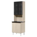 Ver imagem 1 de Paneleiro 4 Portas MDF Vidro 70x221 cm Kali 183488 Bianco Toq Nicioli