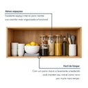 Ver imagem 3 de Armário Aéreo de Geladeira 1 Porta Basculante 70cm Cristal Marrom/Cinamomo