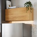 Ver imagem 1 de Armário Aéreo de Geladeira 1 Porta Basculante 70cm Cristal Marrom/Cinamomo