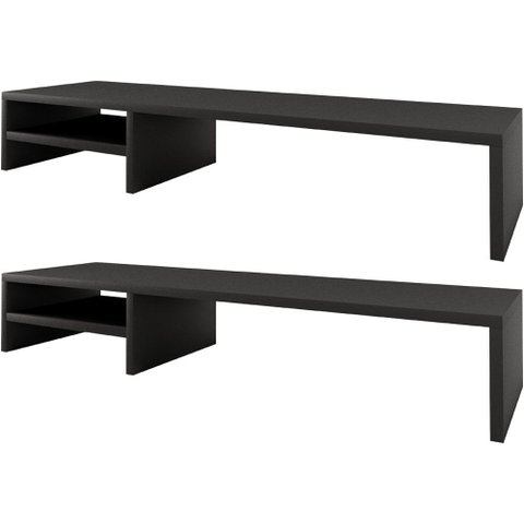 Kit 02 Suportes para Monitor Stand Home Office Lap 90 cm L03 Preto - Lyam Lyam Decor