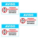 Ver imagem 1 de Placas De Sinalização Proibido Aglomeração - 3 Uni 22X16Cm