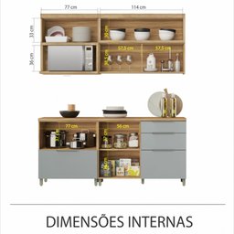 Cozinha Modulada 4 Peças Nesher Marquesa Ripado 100% Mdf - 3